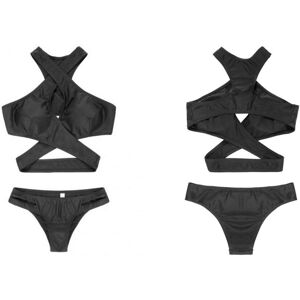 100% DAMSKI CZARNY STRÓJ KĄPIELOWY BIKINI Z OZDOBNYMI PASKAMI MODNY XL 100% DAMSKI CZARNY STRÓJ KĄPIELOWY BIKINI Z OZDOBNYMI PASKAMI MODNY XL