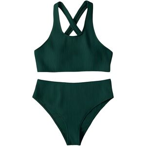 Inny producent Damski Strój Kąpielowy Bikini Dwuczęściowy Wysoki Stan Zielony L Inny producent Damski Strój Kąpielowy Bikini Dwuczęściowy Wysoki Stan Zielony L