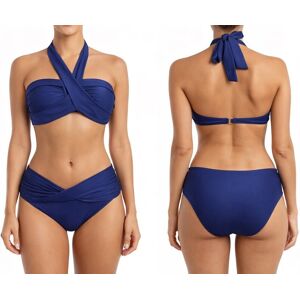 100% DAMSKI STRÓJ KĄPIELOWY BIKINI GRANATOWY BANDEAU WIĄZANY MODNY 100% DAMSKI STRÓJ KĄPIELOWY BIKINI GRANATOWY BANDEAU WIĄZANY MODNY