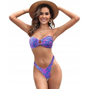 inna (Inny) Dwuczęściowy Strój Kąpielowy Bandeau Kwiatki Bez Ramiączek Niebieski M inna (Inny) Dwuczęściowy Strój Kąpielowy Bandeau Kwiatki Bez Ramiączek Niebieski M