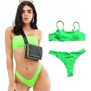 100% NEONOWY ZIELONY DAMSKI STRÓJ KĄPIELOWY DWUCZĘŚCIOWY BIKINI BANDEAU 100% NEONOWY ZIELONY DAMSKI STRÓJ KĄPIELOWY DWUCZĘŚCIOWY BIKINI BANDEAU