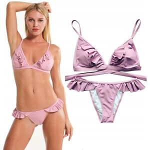 100% RÓŻOWY DWUCZĘŚCIOWY STRÓJ KĄPIELOWY DAMSKI FALBANKI BIKINI WIĄZANY MODEL M 100% RÓŻOWY DWUCZĘŚCIOWY STRÓJ KĄPIELOWY DAMSKI FALBANKI BIKINI WIĄZANY MODEL M