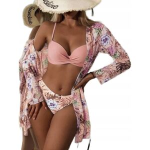 Inny producent Strój Kąpielowy Bikini Z Pareo Kwiaty Biustonosz Push Up Wysoki Stan Xl Inny producent Strój Kąpielowy Bikini Z Pareo Kwiaty Biustonosz Push Up Wysoki Stan Xl