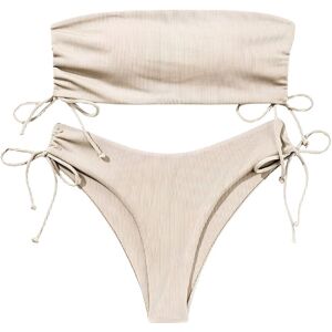 Inny producent Strój Kąpielony Bikini Dwuczęściowy Push Up Wysoki Stan Beżowy L Inny producent Strój Kąpielony Bikini Dwuczęściowy Push Up Wysoki Stan Beżowy L