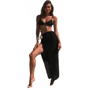 Inny producent Strój Kąpielowy Bikini 3-Częściowy Z Długą Spódnicą Kwiat Ozdobny Czarny M Inny producent Strój Kąpielowy Bikini 3-Częściowy Z Długą Spódnicą Kwiat Ozdobny Czarny M