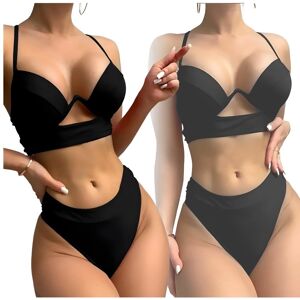 Inny producent Strój kąpielowy bikini czarny push up fiszbiny wiązany damski sexy L Inny producent Strój kąpielowy bikini czarny push up fiszbiny wiązany damski sexy L
