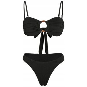 Inny producent Strój Kąpielowy Bikini Dwuczęściowy Z Ozdobnym Kółkiem Kokarda Czarny M Inny producent Strój Kąpielowy Bikini Dwuczęściowy Z Ozdobnym Kółkiem Kokarda Czarny M