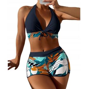 SNM Strój Kąpielowy Bikini Spodenki Dwuczęściowy Kostium Wysoki Stan Wiązany Xl Czarny SNM Strój Kąpielowy Bikini Spodenki Dwuczęściowy Kostium Wysoki Stan Wiązany Xl Czarny