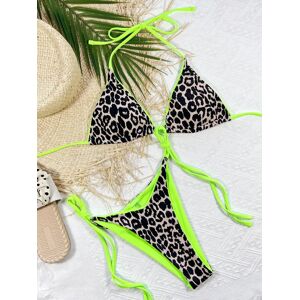 Inny producent Strój Kąpielowy BIKINI Stringi Neon Wiązane Panterka - M Inny producent Strój Kąpielowy BIKINI Stringi Neon Wiązane Panterka - M