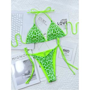 Inny producent Strój Kąpielowy BIKINI Stringi Neon Wiązane Panterka - S Inny producent Strój Kąpielowy BIKINI Stringi Neon Wiązane Panterka - S