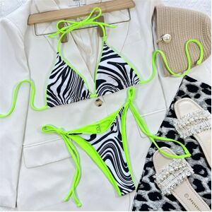 Inny producent Strój Kąpielowy BIKINI Stringi Neon Wiązane Zebra - M Inny producent Strój Kąpielowy BIKINI Stringi Neon Wiązane Zebra - M