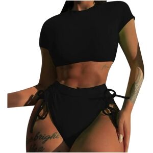 Inny producent Strój Kąpielowy Bikini Z Krótkim Rękawem Czarny M Inny producent Strój Kąpielowy Bikini Z Krótkim Rękawem Czarny M