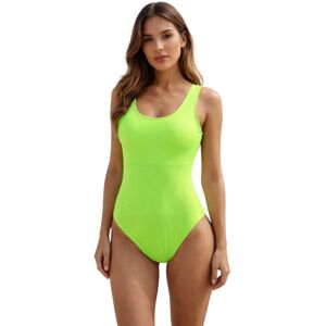 100% STRÓJ KĄPIELOWY DAMSKI JEDNOCZĘŚCIOWY NEON ZIELONY BASIC MODNY 100% STRÓJ KĄPIELOWY DAMSKI JEDNOCZĘŚCIOWY NEON ZIELONY BASIC MODNY