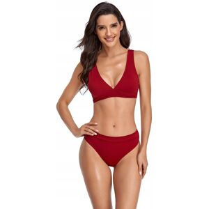 Inny producent Strój Kąpielowy Dwuczęściowy Bikini Czerwony Modny Gładki Seksowny M Inny producent Strój Kąpielowy Dwuczęściowy Bikini Czerwony Modny Gładki Seksowny M