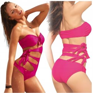 Inny producent Strój Kąpielowy Jednoczęściowy Monokini, Różowy Wiązany Modelujący, Rozmiar S Inny producent Strój Kąpielowy Jednoczęściowy Monokini, Różowy Wiązany Modelujący, Rozmiar S