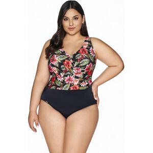 AVA Strój kąpielowy jednoczęściowy padded SKJ 60 czarny w kwiatowy wzór 95E AVA Strój kąpielowy jednoczęściowy padded SKJ 60 czarny w kwiatowy wzór 95E