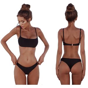 SNM Strój Kąpielowy Bikini Brazylijskie Dwuczęściowy Kostium Top Kolor Czarny L SNM Strój Kąpielowy Bikini Brazylijskie Dwuczęściowy Kostium Top Kolor Czarny L