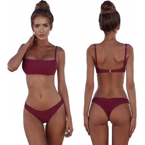 SNM Strój Kąpielowy Bikini Brazylijskie Dwuczęściowy Kostium Top Kolor Bordo S SNM Strój Kąpielowy Bikini Brazylijskie Dwuczęściowy Kostium Top Kolor Bordo S