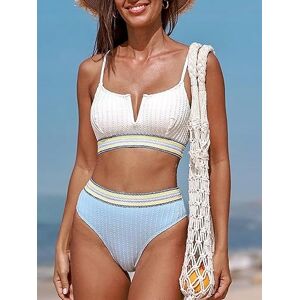 inna (Inny) Teksturowany biały komplet bikini z fiszbinami w kształcie litery V inna (Inny) Teksturowany biały komplet bikini z fiszbinami w kształcie litery V