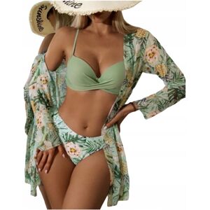 Inny producent Trzyczęściowy strój kąpielowy wysoki stan pareo narzutka boho M Inny producent Trzyczęściowy strój kąpielowy wysoki stan pareo narzutka boho M