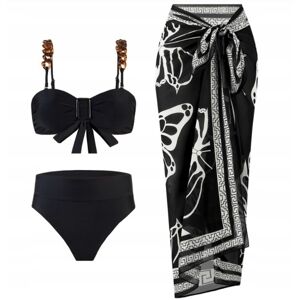 Inny producent Zestaw Bikini 3-Częściowy Z Spódniczką Motyle Elegancja I Styl Na Plażę S Inny producent Zestaw Bikini 3-Częściowy Z Spódniczką Motyle Elegancja I Styl Na Plażę S