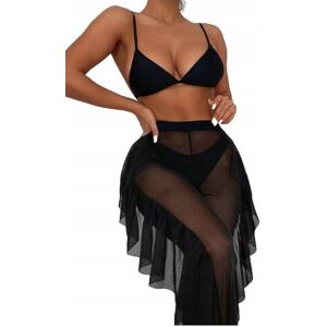 inna (Inny) Zestaw Bikini Czarny Strój Dwuczęściowy Spodnie Z Falbankami Na Lato L inna (Inny) Zestaw Bikini Czarny Strój Dwuczęściowy Spodnie Z Falbankami Na Lato L