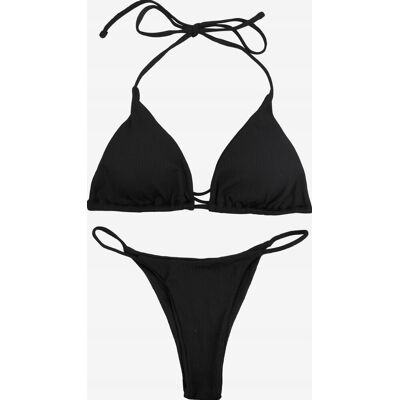 BIKINI DAMSKIE CZARNE STRÓJ KĄPIELOWY WIĄZANY DWUCZĘŚCIOWY ZESTAW PLAŻA BIKINI DAMSKIE CZARNE STRÓJ KĄPIELOWY WIĄZANY DWUCZĘŚCIOWY ZESTAW PLAŻA