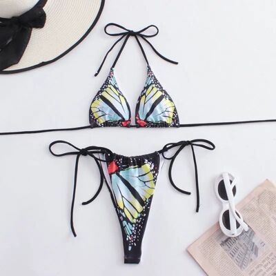 Inny producent Bikini - Egzotyczny Dwuczęściowy Strój Kąpielowy z Wiązaniami - S Inny producent Bikini - Egzotyczny Dwuczęściowy Strój Kąpielowy z Wiązaniami - S