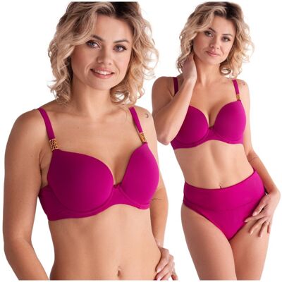 Biustonosz kąpielowy LEMAX plunge LIVIA 9105-93 magenta / róż - 90C Biustonosz kąpielowy LEMAX plunge LIVIA 9105-93 magenta / róż - 90C