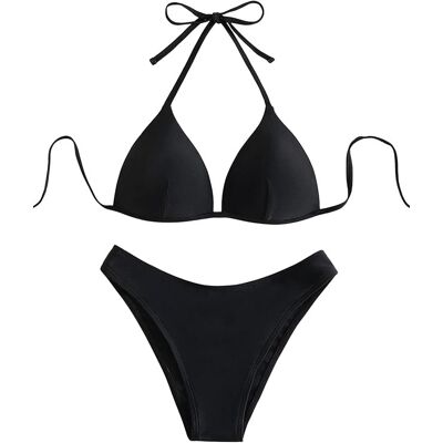 Inny producent Damski Strój Kąpielowy Dwuczęściowy Kostium Bikini Push-up Czarny S Inny producent Damski Strój Kąpielowy Dwuczęściowy Kostium Bikini Push-up Czarny S