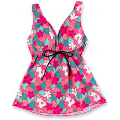 Damskie tankini z wiązaniem listki fuksja Mariss r.4XL Damskie tankini z wiązaniem listki fuksja Mariss r.4XL