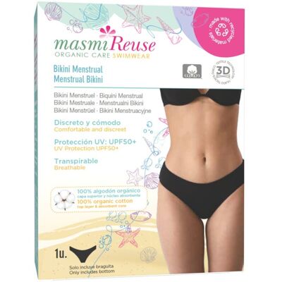 Masmi, Reuse, menstruacyjne bikini kąpielowe UPF 50+, odporne na chlor i słoną wodę, rozmiar M, 1 szt. Masmi, Reuse, menstruacyjne bikini kąpielowe UPF 50+, odporne na chlor i słoną wodę, rozmiar M, 1 szt.