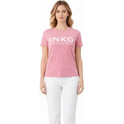 PINKO RÓŻOWY T SHIRT BAWEŁNIANY Z NADRUKIEM I OKRĄGŁYM DEKOLTEM M I3A PINKO RÓŻOWY T SHIRT BAWEŁNIANY Z NADRUKIEM I OKRĄGŁYM DEKOLTEM M I3A