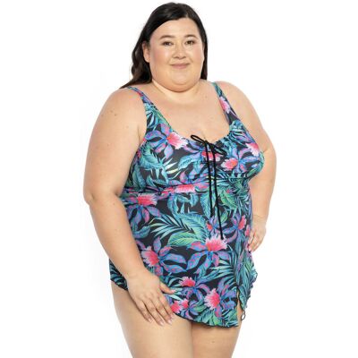 Spin Strój damski druk palmy czarny 8XL Spin Strój damski druk palmy czarny 8XL