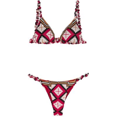 Inny producent Strój kąpielowy damskie me fui Bikini Triangolo Fantasia Rombi MF24 czerwony Inny producent Strój kąpielowy damskie me fui Bikini Triangolo Fantasia Rombi MF24 czerwony