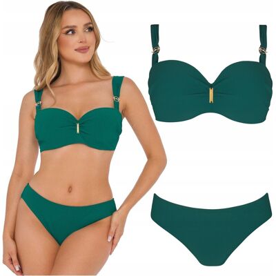 Strój kąpielowy dwuczęściowy prążkowany SELF 730 Panama 1 46D/3XL 90D Strój kąpielowy dwuczęściowy prążkowany SELF 730 Panama 1 46D/3XL 90D