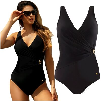 Strój kąpielowy jednoczęściowy damski SELF S1069 Ajaccio 1 czarny 4XL Strój kąpielowy jednoczęściowy damski SELF S1069 Ajaccio 1 czarny 4XL