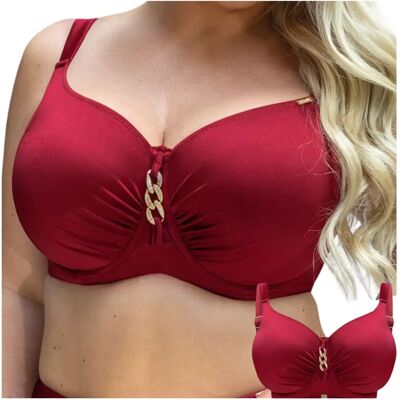 Kris Line Biustonosz Kąpielowy Miękki Zbiera Biust Krisline Curacao Bordeaux Soft 70i Kris Line Biustonosz Kąpielowy Miękki Zbiera Biust Krisline Curacao Bordeaux Soft 70i