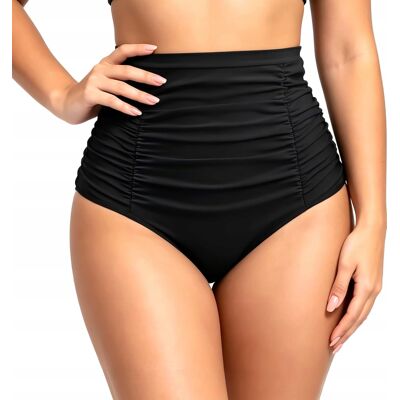 Kąpielowe damskie wysoki stan bikini dół marszczone gładkie wygodne Kąpielowe damskie wysoki stan bikini dół marszczone gładkie wygodne