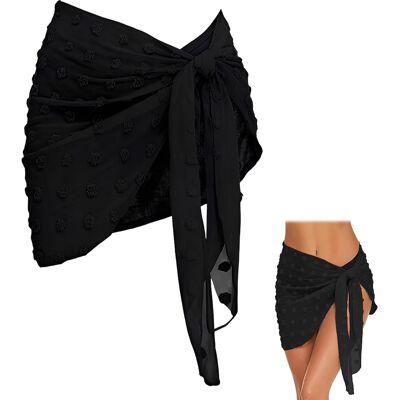 Inny producent Pareo Plażowe Czarne Szyfonowe Damskie Z Pomponami 180x50cm Sarong Inny producent Pareo Plażowe Czarne Szyfonowe Damskie Z Pomponami 180x50cm Sarong