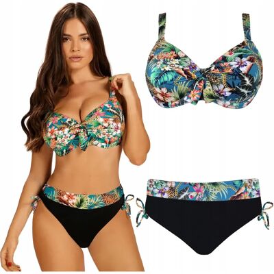 Strój Kąpielowy Dwuczęściowy Wysoki Stan Self 937 Hawaii 40e L 75e Strój Kąpielowy Dwuczęściowy Wysoki Stan Self 937 Hawaii 40e L 75e