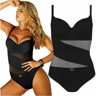 Strój Kąpielowy Jednoczęściowy Self 964 V Fashion 5 Czarny 44d Xxl 85d Strój Kąpielowy Jednoczęściowy Self 964 V Fashion 5 Czarny 44d Xxl 85d