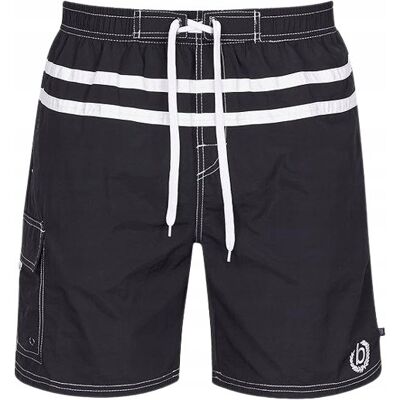 Bugatti CZARNE KĄPIELÓWKI BOARDSHORTY Z DWIEMA BIAŁYMI PASKAMI 6XL J7A Bugatti CZARNE KĄPIELÓWKI BOARDSHORTY Z DWIEMA BIAŁYMI PASKAMI 6XL J7A