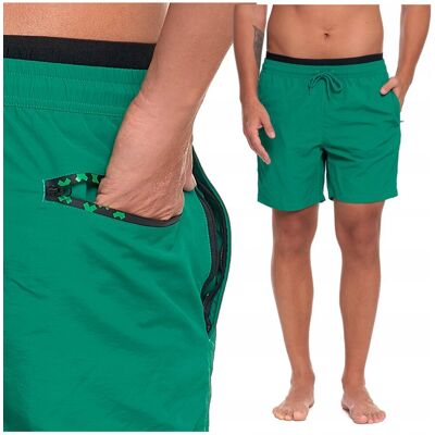 KĄPIELÓWKI SPODENKI KĄPIELOWE SZORTY MĘSKIE Z KIESZENIAMI ZIELONE MORAJ 3XL KĄPIELÓWKI SPODENKI KĄPIELOWE SZORTY MĘSKIE Z KIESZENIAMI ZIELONE MORAJ 3XL