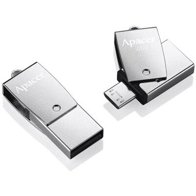 Pendrive Apacer AH750 64 GB USB 3.2 MicroUSB Srebrny Pendrive Apacer AH750 64 GB USB 3.2 MicroUSB Srebrny