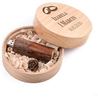 MemoRabbit PAMIĄTKA ŚLUBU Drewniany pendrive 256 GB USB 3.0 w pudełku + grawer na ślub dysk przenośny pamiątka ślubu i wesela MemoRabbit PAMIĄTKA ŚLUBU Drewniany pendrive 256 GB USB 3.0 w pudełku + grawer na ślub dysk przenośny pamiątka ślubu i wesela