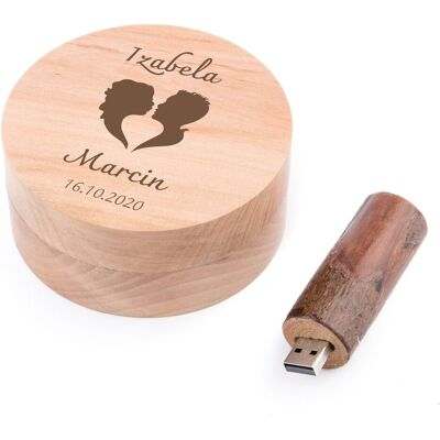 MemoRabbit PAMIĄTKA ŚLUBU Drewniany pendrive 64 GB USB 3.0 w pudełku + grawer na ślub dysk przenośny pamiątka ślubu i wesela MemoRabbit PAMIĄTKA ŚLUBU Drewniany pendrive 64 GB USB 3.0 w pudełku + grawer na ślub dysk przenośny pamiątka ślubu i wesela