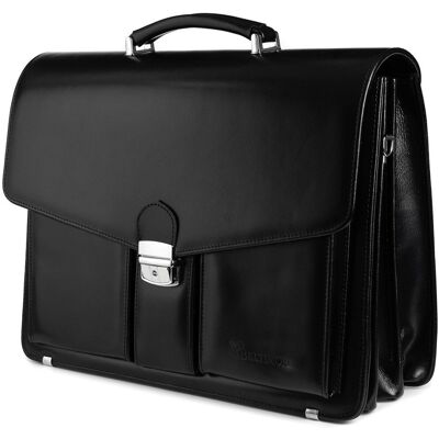 Czarna męska aktówka Beltimore teczka elegancka pojemna skórzana J16 czarny Czarna męska aktówka Beltimore teczka elegancka pojemna skórzana J16 czarny