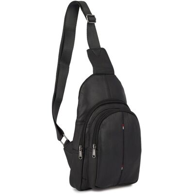 Beltimore Czarna Saszetka Nerka Przez Ramię Crossbody Męska Modna Torba Dwukomorowa Skóra Naturalna F01 : Kolory - Czarny Beltimore Czarna Saszetka Nerka Przez Ramię Crossbody Męska Modna Torba Dwukomorowa Skóra Naturalna F01 : Kolory - Czarny