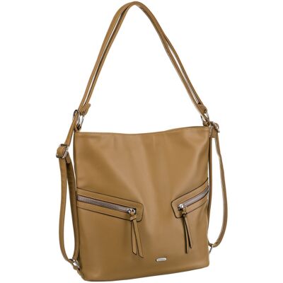 Duża torebka damska shopper bag worek na ramię beżowa ROVICKY skóra eko Duża torebka damska shopper bag worek na ramię beżowa ROVICKY skóra eko